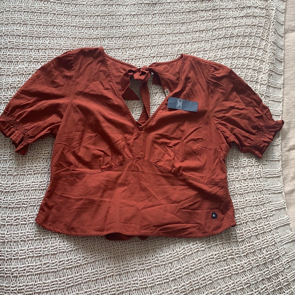 Open Back Blouse with Bow Ties